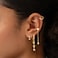 Moodear Baroque Pearl Earrings for Women Gold Plated Dangle Hoop Earrings