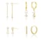 Moodear Baroque Pearl Earrings for Women Gold Plated Dangle Hoop Earrings