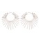 BaubleStar Sunburst Hinged Hoop Earrings Silver Trendy Statement Chunky Thin Open Textured Huggie Earring Hinge Hoops for Women
