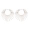 BaubleStar Sunburst Hinged Hoop Earrings Silver Trendy Statement Chunky Thin Open Textured Huggie Earring Hinge Hoops for Women