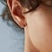 CHIC & Black Half Hoop 925 Sterling Silver Little Ball Huggie Black Hug Hoop Earring for Women