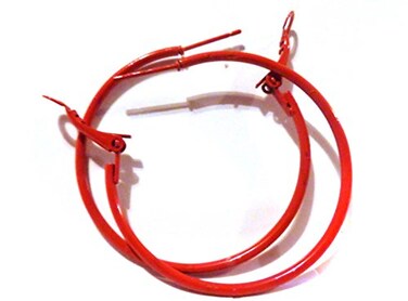 Divas Diggables Color Hoop Earrings Simple Thin Red Hoop Earrings 15 Inch Hoops