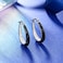 ZVVBOO Crystal Hoop Earrings Silver Plated Inside Out Oval Shape Hoop Earrings for Women 12 Inch Black