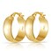 DORANA 7mm Thcik Gold Hoop Earrings for Women Large Gold Hoop Earring Chunky Hoops Sterling Silver Hoops Earring Lightweight Small Chunky Earrings
