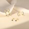Eathareel Gold Blue Earrings for Women 3 Pairs Dangle Huggie Stud Earring Set Hypoallergenic Small Hoop Earrings Sensitive Ears Multiple Piercing