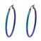 Edforce Stainless Steel Rounded Hoops Earrings 20mm60mm Diameter Rainbow 30mm