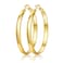EXGOX 5mm Wide Gold Hoop Earrings for Women Sterling Silver Large Hypoallergenic Lightweight 14K Real Gold Plated Big Hoops