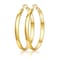 EXGOX 5mm Wide Gold Hoop Earrings for Women Sterling Silver Large Hypoallergenic Lightweight 14K Real Gold Plated Big Hoops