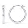Gacimy Hoop Earrings for Women 14K White Gold Plated Flatted Hoops with 925 Sterling Silver Post 20mm Medium Earrings for Women