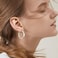 Gacimy Hoop Earrings for Women 14K White Gold Plated Flatted Hoops with 925 Sterling Silver Post 20mm Medium Earrings for Women