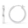 Gacimy Hoop Earrings for Women 14K White Gold Plated Flatted Hoops with 925 Sterling Silver Post 20mm Medium Earrings for Women