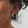 Gacimy Small Hoop Earrings for Women 14K White Gold Plated 925 Sterling Silver Post Hoops for Women 20mm Silver Tone Small Earrings