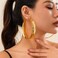 GIGB PBDK Gold Chunky Hoop Earrings for Women Exaggerated Large Wide Post Thick Hoop Earrings Minimalist Polished 80MM Statement Earrings Prom Jewelry Gift Gold