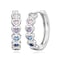 VOROCO Heart Rainbow Hoop Earrings for Women Silver Multicolor Cubic Zirconia Huggie Hoop Earrings with 925 Sterling Silver Post 20mm
