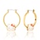 SALLY ROSE Hello Kitty Hoop Earrings for Women Official License Gold Tone FlashPlated and Enamel Sanrio Earrings