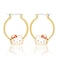 SALLY ROSE Hello Kitty Hoop Earrings for Women Official License Gold Tone FlashPlated and Enamel Sanrio Earrings