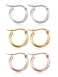 Jstyle 3 Pairs Stainless Steel Hoop Earrings for Women Huggie 12MM