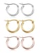 Jstyle 3 Pairs Stainless Steel Hoop Earrings for Women Huggie 12MM