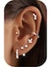 Jstyle Hypoallergenic Silver Plated Stud Hoop Earrings for Women Surgical Stainless Steel Earrings Dainty Small Hoops Cartilage Earring Stacks Huggie Earring Set for Multiple Piercing Jewelry