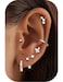 Jstyle Hypoallergenic Silver Plated Stud Hoop Earrings for Women Surgical Stainless Steel Earrings Dainty Small Hoops Cartilage Earring Stacks Huggie Earring Set for Multiple Piercing Jewelry