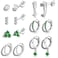 Jstyle Hypoallergenic Silver Plated Stud Hoop Earrings for Women Surgical Stainless Steel Earrings Dainty Small Stud Earring Stacks Huggie Hoops Cartilage Earring Set for Multiple Piercing Jewelry