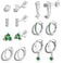Jstyle Hypoallergenic Silver Plated Stud Hoop Earrings for Women Surgical Stainless Steel Earrings Dainty Small Stud Earring Stacks Huggie Hoops Cartilage Earring Set for Multiple Piercing Jewelry