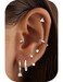 Jstyle Hypoallergenic Silver Plated Stud Hoop Earrings for Women Surgical Stainless Steel Earrings Trendy Small Stud Earring Stacks Huggie Hoops Cartilage Earring Set for Multiple Piercing Jewelry