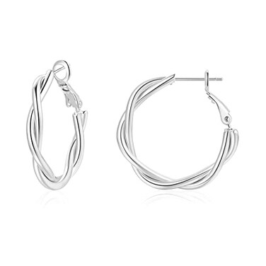 LULII Lulii Silver Hoop Earrings for Women Sterling Silver Chunky Twisted Hoops Earring Hypoallergenic Ear Jewelry