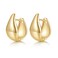 MINDDHA 14K Yellow Gold Plated Teardrop Huggie Hoop Earrings for Women 925 Sterling Silver Post Teardrop Hoops Thick Elegant Hoop Earrings 20mm x 10mm