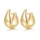 MINDDHA 14K Yellow Gold Plated Teardrop Huggie Hoop Earrings for Women 925 Sterling Silver Post Teardrop Hoops Thick Elegant Hoop Earrings 20mm x 10mm
