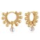 MYEARS Women Ball Earrings Gold Huggie Hoop Pearl Bead Dangle Drop 14K Small Simple Hypoallergenic Everyday Jewelry