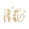 MYEARS Women Double Hoop Earrings Gold Open C Shape Nugget 14K Small Simple Hypoallergenic Everyday Illusion Jewelry