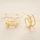MYEARS Women Double Hoop Earrings Gold Open C Shape Nugget 14K Small Simple Hypoallergenic Everyday Illusion Jewelry