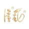MYEARS Women Double Hoop Earrings Gold Open C Shape Nugget 14K Small Simple Hypoallergenic Everyday Illusion Jewelry