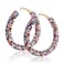 NLCAC Glitter Hoop Earrings Bohemian Sparkle Resin Rhinestone Wrapped Hoop Dangle Earrings for Women Arainbow