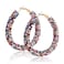 NLCAC Glitter Hoop Earrings Bohemian Sparkle Resin Rhinestone Wrapped Hoop Dangle Earrings for Women Arainbow