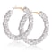 NLCAC Glitter Hoop Earrings Bohemian Sparkle Resin Rhinestone Wrapped Hoop Dangle Earrings for WomenCsilver
