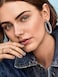 NLCAC Glitter Hoop Earrings Bohemian Sparkle Resin Rhinestone Wrapped Hoop Dangle Earrings for WomenCsilver
