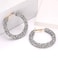NLCAC Glitter Hoop Earrings Bohemian Sparkle Resin Rhinestone Wrapped Hoop Dangle Earrings for WomenCsilver