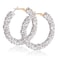 NLCAC Glitter Hoop Earrings Bohemian Sparkle Resin Rhinestone Wrapped Hoop Dangle Earrings for WomenCsilver