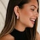 PANSHI Sterling Silver Earring Chunky Silver Hoop Earrings for Women Teen Trendy Hypoallergenic Stud Post Drop Earrings Jewelry White Gold Chunky