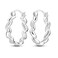 Parmuz 925 Sterling Silver Earrings Big Large Hoops for Women Lightweight Twisted Hoop Earrings With Cubic Zirconia Hypoallergenic Gift for Her