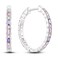 Parmuz 925 sterling silver hoop earring for woman Dangle Drop Boho vintage Feather Dangling Earring set purple Dream Catcher Simple Small Huggie earring Jewelry Gift Sterling Silver Cubic Zirconia