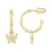 PAVOI 14K Yellow Gold Plated 925 Sterling Silver Post Cute Dangle Huggie Hoop Earrings For Women Trendy Butterfly Open Hoop Earrings Small Hinged Hammered Huggies