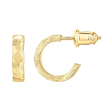 PAVOI 14K Yellow Gold Plated 925 Sterling Silver Post Hammered Hoop Earrings Womens Lightweight Chunky Open Hoops Womens Chunky Hoop Earrings