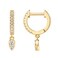 PAVOI 14K Yellow Gold Plated 925 Sterling Silver Post Small Hinged Huggie With Dangle Trendy Tear Drop Shaped Cubic Zirconia Dangle Hoop Earrings For Women