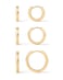 PAVOI 14K Yellow Gold Plated 925 Sterling Silver Posts 3 Pairs Hoop Earrings Set for Women Huggie Earring Pack