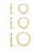 PAVOI 14K Yellow Gold Plated 925 Sterling Silver Posts 3 Pairs Hoop Earrings Set for Women Huggie Earring Pack