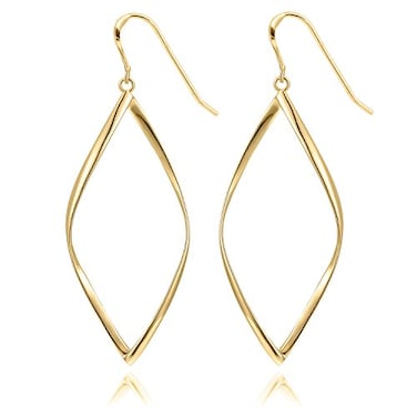PAVOI 14K Yellow Gold Plated Infinity 925 Sterling Silver Post Hoop Earrings for Women