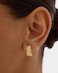 PAVOI 14K Yellow Gold Plated Statement Ridges Ribbed Hoop Earrings for Women Chunky Croissant Huggie Hoops